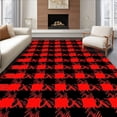thumbnail image 1 of ODIKA 2'x3' Machine Washable Non-Slip Area Rug, Festive Buffalo Plaid Holiday Accent Rustic Winter Farmhouse High Traffic Rug with Pad, Black, 651544, 1 of 8