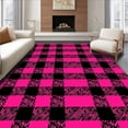 thumbnail image 1 of ODIKA 2'x3' Machine Washable Non-Slip Area Rug, Festive Buffalo Plaid Holiday Xmas Decorative High Traffic Rug with Pad, Pink, 627567, 1 of 8