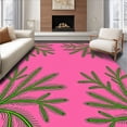 thumbnail image 1 of ODIKA 2'x3' Machine Washable Non-Slip Area Rug, Festive Evergreen Branches And Ornate Flake Patterned Celebration High Traffic Rug, Pink, 735620, 1 of 7