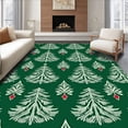 thumbnail image 1 of ODIKA 2'x3' Machine Washable Non-Slip Area Rug, Festive Evergreen Decorative Holiday With Trimmed Fir Motif High Traffic Rug with Pad, Green, 605539, 1 of 8