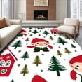 thumbnail image 1 of ODIKA 2'x3' Machine Washable Non-Slip Area Rug, Festive Gnome Village Holiday with Whimsical Winter Wonderland Design High Traffic Rug, Red, 621776, 1 of 7