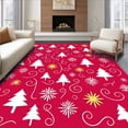 thumbnail image 1 of ODIKA 2'x3' Machine Washable Non-Slip Area Rug, Festive Holiday Tree with Starburst Ornament Details High Traffic Rug, Red, 610328, 1 of 7