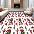thumbnail image 1 of ODIKA 2'x3' Machine Washable Non-Slip Area Rug, Festive Nutcracker Soldier Bathroom With Holiday Hooks High Traffic Rug, Red, 732070, 1 of 7