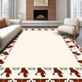 thumbnail image 1 of ODIKA 2'x3' Machine Washable Non-Slip Area Rug, Festive Reindeer with Snowflake Border Design High Traffic Rug with Pad, Brown, 625529, 1 of 8