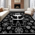 thumbnail image 1 of ODIKA 2'x3' Machine Washable Non-Slip Area Rug, Festive Santa with Swirling Snowflake Embellishments Trio High Traffic Rug, Black, 739886, 1 of 7