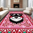 thumbnail image 1 of ODIKA 2'x3' Machine Washable Non-Slip Area Rug, Festive Schnauzer Portrait Interlocking Snowflake Holiday Design High Traffic Rug, Red, 644637, 1 of 7