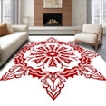 thumbnail image 1 of ODIKA 2'x3' Machine Washable Non-Slip Area Rug, Festive Snowflake Anti Slip Winter Celebration High Traffic Rug, Red, 506825, 1 of 7