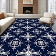 thumbnail image 1 of ODIKA 2'x3' Machine Washable Non-Slip Area Rug, Festive Snowflake Winter Wonderland Elegant Holiday Entrance High Traffic Rug, Blue, 732588, 1 of 7