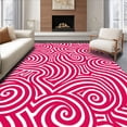 thumbnail image 1 of ODIKA 2'x3' Machine Washable Non-Slip Area Rug, Festive Striped Peppermint Swirl Patterned Welcome High Traffic Rug, Pink, 628536, 1 of 7