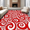 thumbnail image 1 of ODIKA 2'x3' Machine Washable Non-Slip Area Rug, Festive Swirl Holiday Bath Decorative Accent High Traffic Rug, Red, 736808, 1 of 7