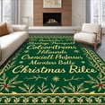 thumbnail image 1 of ODIKA 2'x3' Machine Washable Non-Slip Area Rug, Festive Typography with Holly and Snowflake Accents Christmas High Traffic Rug, Green, 625493, 1 of 7
