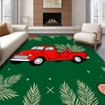 thumbnail image 1 of ODIKA 2'x3' Machine Washable Non-Slip Area Rug, Festive Vintage Truck and Pinecones Holiday Floor Duo High Traffic Rug with Pad, Green, 622598, 1 of 8