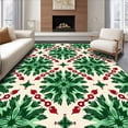 thumbnail image 1 of ODIKA 2'x3' Machine Washable Non-Slip Area Rug, Festive Winter Wonderland Decorative Holiday Floor High Traffic Rug with Pad, Green, 610150, 1 of 8