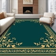 thumbnail image 1 of ODIKA 2'x3' Machine Washable Non-Slip Area Rug, Festive Yuletide Botanical Heritage With Elegant Motifs High Traffic Rug, Green, 614440, 1 of 7