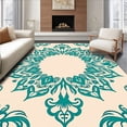 thumbnail image 1 of ODIKA 2'x3' Machine Washable Non-Slip Area Rug, Floral Medallion Symmetrical Decorative Household Item High Traffic Rug with Pad, Beige, 524998, 1 of 8