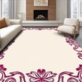 thumbnail image 1 of ODIKA 2'x3' Machine Washable Non-Slip Area Rug, Floral Scrollwork with Ornate Botanical Detailing High Traffic Rug with Pad, Ivory, 562324, 1 of 8