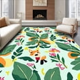 thumbnail image 1 of ODIKA 2'x3' Machine Washable Non-Slip Area Rug, Forest Friends Whimsical Deer and Fox Interlocking Leaf Motif High Traffic Rug, Green, 725483, 1 of 7