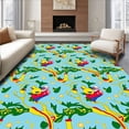 thumbnail image 1 of ODIKA 2'x3' Machine Washable Non-Slip Area Rug, Friendly Koala Family Gathering on Branches with Playful Accents High Traffic Rug, Blue, 727721, 1 of 7