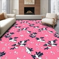 thumbnail image 1 of ODIKA 2'x3' Machine Washable Non-Slip Area Rug, Frosted Holly Berry Sprigs with Interlocking Snow Detailing High Traffic Rug with Pad, Pink, 617651, 1 of 8