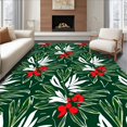 thumbnail image 1 of ODIKA 2'x3' Machine Washable Non-Slip Area Rug, Frosted Holly Leaf Mosaic High Traffic Rug with Pad, Green, 505077, 1 of 8