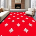 thumbnail image 1 of ODIKA 2'x3' Machine Washable Non-Slip Area Rug, Frosty Celebration Contemporary Seasonal Statement High Traffic Rug with Pad, Red, 612323, 1 of 8