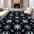 thumbnail image 1 of ODIKA 2'x3' Machine Washable Non-Slip Area Rug, Frosty Crystal Snowflake Bath Anti Slip Microfiber Holiday High Traffic Rug, Black, 627186, 1 of 7