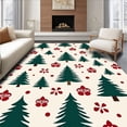 thumbnail image 1 of ODIKA 2'x3' Machine Washable Non-Slip Area Rug, Frosty Nordic Pine Enchanted Throw High Traffic Rug with Pad, Green, 611318, 1 of 8