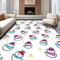 thumbnail image 1 of ODIKA 2'x3' Machine Washable Non-Slip Area Rug, Frosty Snowman Holiday Bath with Cheerful Winter Characters High Traffic Rug with Pad, White, 735984, 1 of 8