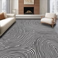 thumbnail image 1 of ODIKA 2'x3' Machine Washable Non-Slip Area Rug, Funky Interlocking Waves With Bold Graphic Stripes and Fluid Motion High Traffic Rug, Black, 488163, 1 of 7