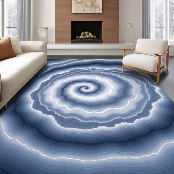 ODIKA 2x3 Machine Washable Non-Slip Area Rug, Galactic Dream Spiral with Nebula Inspired Swirl Accents Floor High Traffic Rug, Blue, 575065