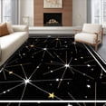 thumbnail image 1 of ODIKA 2'x3' Machine Washable Non-Slip Area Rug, Galaxy Constellation Map with Twinkling Astral Bodies Design High Traffic Rug, Black, 558497, 1 of 7