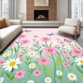 thumbnail image 1 of ODIKA 2'x3' Machine Washable Non-Slip Area Rug, Garden Floral Meadow Springtime Blossom Decorative High Traffic Rug, Pink, 724035, 1 of 7