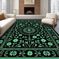 thumbnail image 1 of ODIKA 2'x3' Machine Washable Non-Slip Area Rug, Garden Timeless Elegant Blossom Decorative High Traffic Rug, Black, 521548, 1 of 7