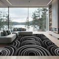 thumbnail image 1 of ODIKA 2'x3' Machine Washable Non-Slip Area Rug, Geometric Black High Traffic Rug, Black, 1102027, 1 of 7