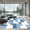 thumbnail image 1 of ODIKA 2'x3' Machine Washable Non-Slip Area Rug, Geometric Blue High Traffic Rug, Blue, 1056496, 1 of 7