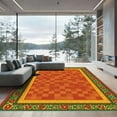 thumbnail image 1 of ODIKA 2'x3' Machine Washable Non-Slip Area Rug, Geometric Burnt Orange High Traffic Rug, Orange, 1050404, 1 of 7