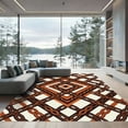 thumbnail image 1 of ODIKA 2'x3' Machine Washable Non-Slip Area Rug, Geometric Burnt Orange High Traffic Rug, Orange, 1103106, 1 of 7