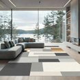 thumbnail image 1 of ODIKA 2'x3' Machine Washable Non-Slip Area Rug, Geometric Light Gray High Traffic Rug, Gray, 1074208, 1 of 7