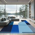 thumbnail image 1 of ODIKA 2'x3' Machine Washable Non-Slip Area Rug, Geometric Navy Blue High Traffic Rug, Blue, 1052311, 1 of 7