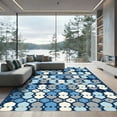 thumbnail image 1 of ODIKA 2'x3' Machine Washable Non-Slip Area Rug, Geometric Navy Blue High Traffic Rug, Blue, 1058254, 1 of 7