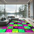 thumbnail image 1 of ODIKA 2'x3' Machine Washable Non-Slip Area Rug, Geometric Pink High Traffic Rug, Pink, 979737, 1 of 7