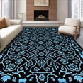 thumbnail image 1 of ODIKA 2'x3' Machine Washable Non-Slip Area Rug, Glacial Lace Snowflake Network with Intricate Branching High Traffic Rug with Pad, Black, 740828, 1 of 8