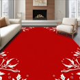 thumbnail image 1 of ODIKA 2'x3' Machine Washable Non-Slip Area Rug, Gleaming Holly Extravaganza Illustration High Traffic Rug with Pad, Red, 655906, 1 of 8