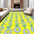 thumbnail image 1 of ODIKA 2'x3' Machine Washable Non-Slip Area Rug, Golden Daisy Chain Motif with Cheerful Blossom Arrangement High Traffic Rug, Yellow, 717610, 1 of 7