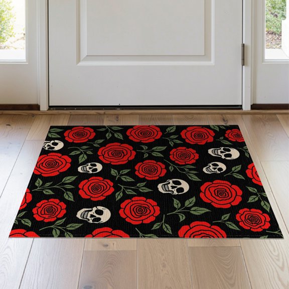 ODIKA 2'x3' Gothic Red Washable Doormat for Entryway, Kitchen, Laundry Room, Non-Slip, Low Pile