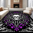 thumbnail image 1 of ODIKA 2'x3' Machine Washable Non-Slip Area Rug, Gothic Skull Tree Branch Mystical Death Art Bath Floor High Traffic Rug with Pad, Black, 703936, 1 of 8