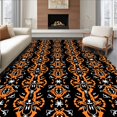 thumbnail image 1 of ODIKA 2'x3' Machine Washable Non-Slip Area Rug, Gothic Snowflake Interlocking Starburst Design with Silver Sparkle Accents High Traffic Rug, Black, 631254, 1 of 5