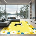 thumbnail image 1 of ODIKA 2'x3' Machine Washable Non-Slip Area Rug, Graphic Yellow High Traffic Rug, Yellow, 1052385, 1 of 7