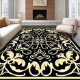 thumbnail image 1 of ODIKA 2'x3' Machine Washable Non-Slip Area Rug, Heavenly Blessing Interlocking Angelic Motif Christmas High Traffic Rug, Black, 743365, 1 of 7