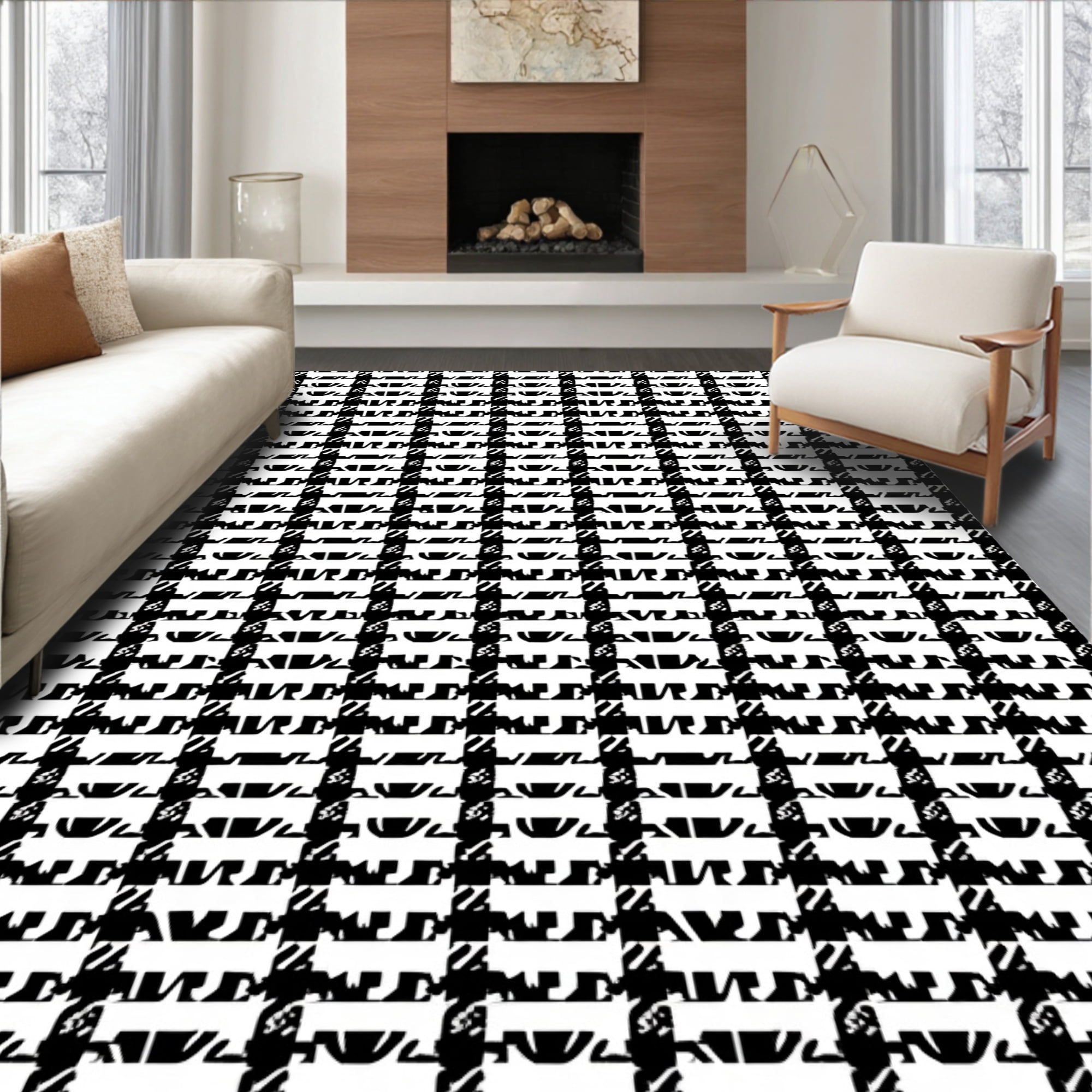 Interlocking Two Rugs ODIKA 2'x3' Machine Washable Non-Slip Area Rug, Heritage Farmhouse ...